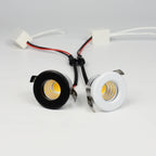 3W Mini COB LED Recessed Downlight 60° CRI 80 IP44 D37.5mm 30mm Cutout AC 12-220V Dimmable