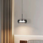 Modern LED Glass Pendant Light 12W 36W Gray Plated Full-Spectrum Touch Switch AC 90-260V
