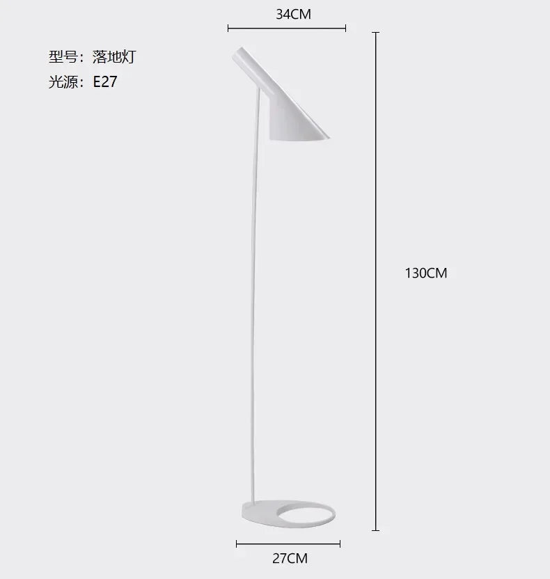 Nordic AJ Style LED Floor Lamp Metal Iron Painted Button Switch E26 Single Head AC 90-260V Living Room Foyer 21 to 30W
