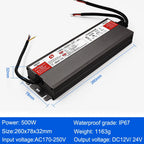 IP67 Waterproof LED Power Supply DC 12V 24V 30W-500W AC 110-250V Constant Voltage Outdoor