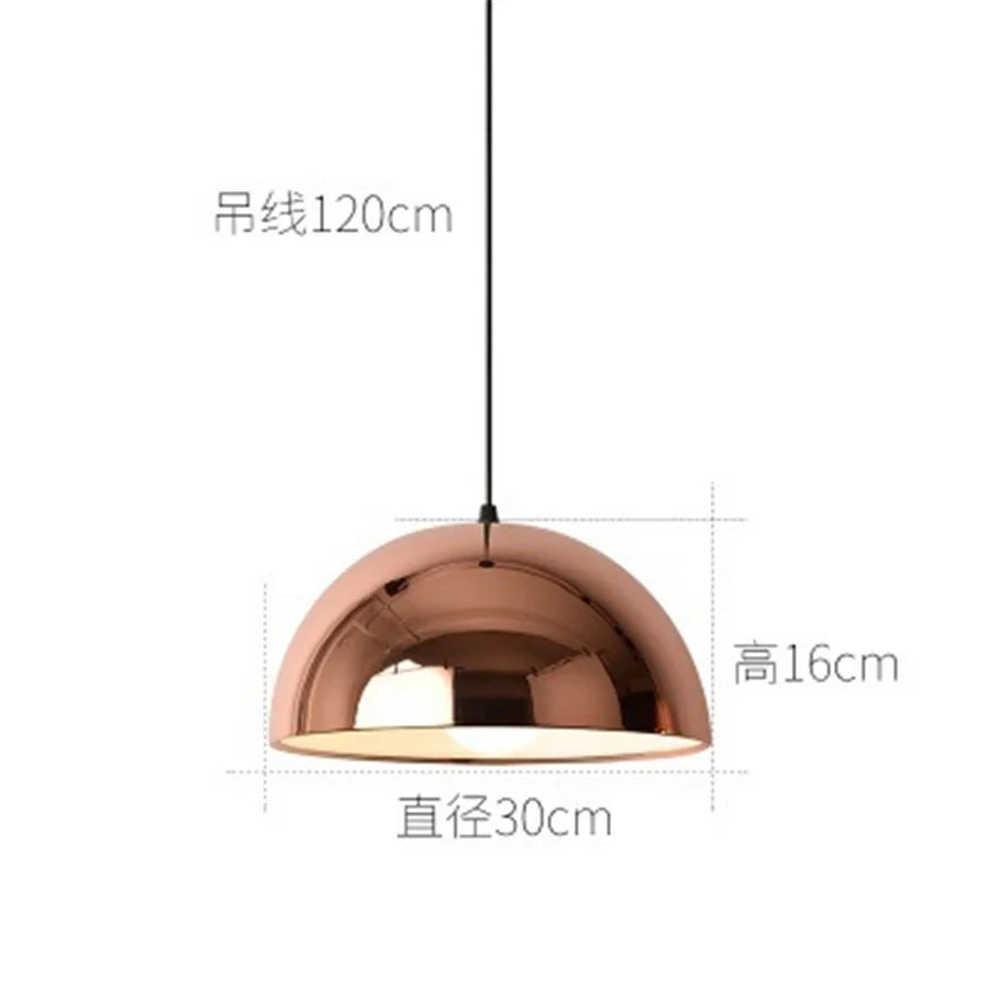 Nordic Rose Gold Globe Pendant Light Ceiling Fixture