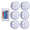 IP68 Submersible LED Pool Light 10 LED RGB 16 Colors Remote Control Battery Powered 2.4W Vase Fish Tank Pond Party 7x7x2.8cm