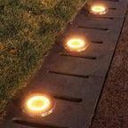 Solar LED Underground Ground Light 8 or 20 LED IP65 Stainless Steel ABS Dusk to Dawn Auto Sensor Warm White Cool White 4.7 x 5 inch Garden Path Driveway