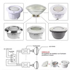 PAR56 LED Pool Light 18W 35W 54W IP68 AC/DC 12V RGB Remote Warm White Cool White D178mm