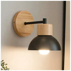 Nordic Wood Iron LED Wall Sconce E26 Single Head 40W Max Downlight AC 90-260V 15 x 19cm Bedroom Living Room Black White Bird Style