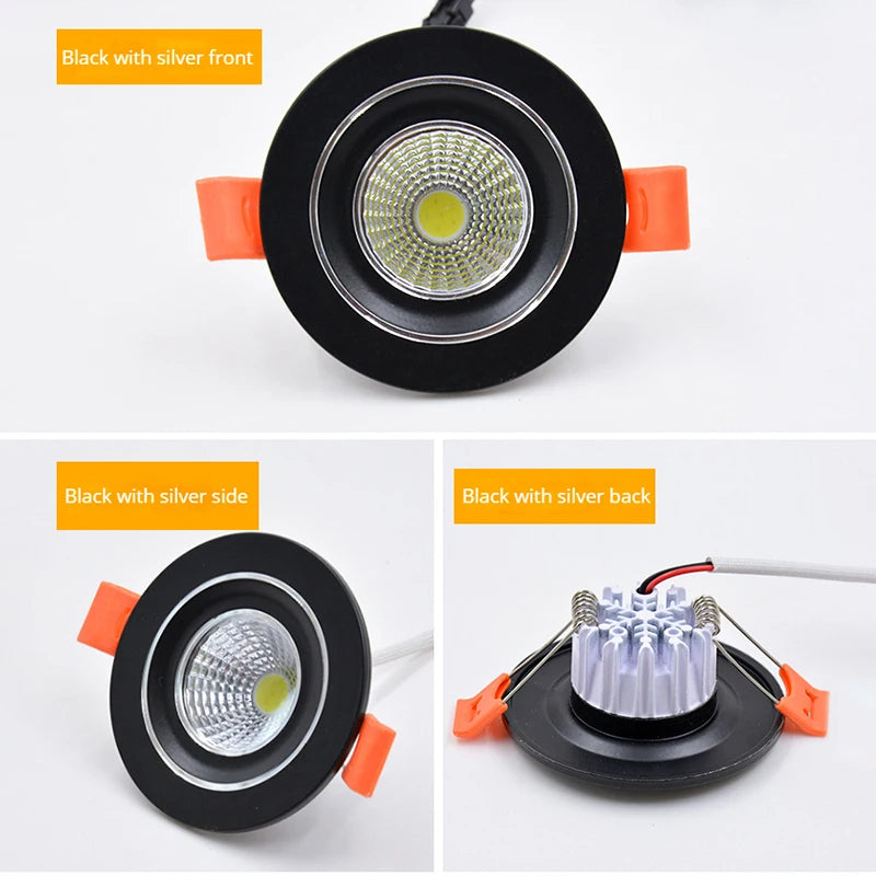Dimmable Mini COB LED Recessed Downlight 3W 5W Epistar 45° CRI 85+ 95-110lm/W AC 85-265V