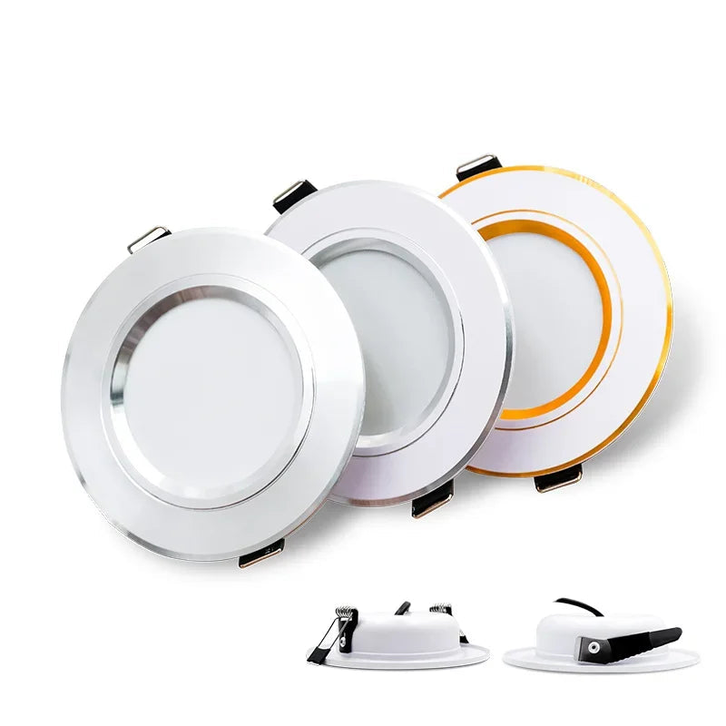 LED Recessed Downlight 5W 9W 12W 15W 18W Epistar DC12V DC24V AC110-220V White Silver Gold