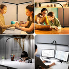 Double-Head LED Desk Lamp 80cm USB DC 5V CRI 90 5-Level Dim 5-CCT 2700-6500K Remote