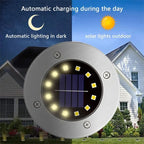 Solar LED Underground Ground Light 8 or 20 LED IP65 Stainless Steel ABS Dusk to Dawn Auto Sensor Warm White Cool White 4.7 x 5 inch Garden Path Driveway