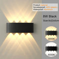 Modern LED Wall Sconce Up Down 6 Sizes Black White 3000K 6500K Waterproof AC 85-265V