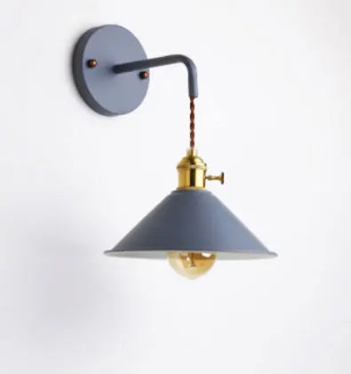 Nordic Macaron E26 E27 Wall Lamp Iron 5 Colors Downward Light AC 85-265V Bedroom Living Room