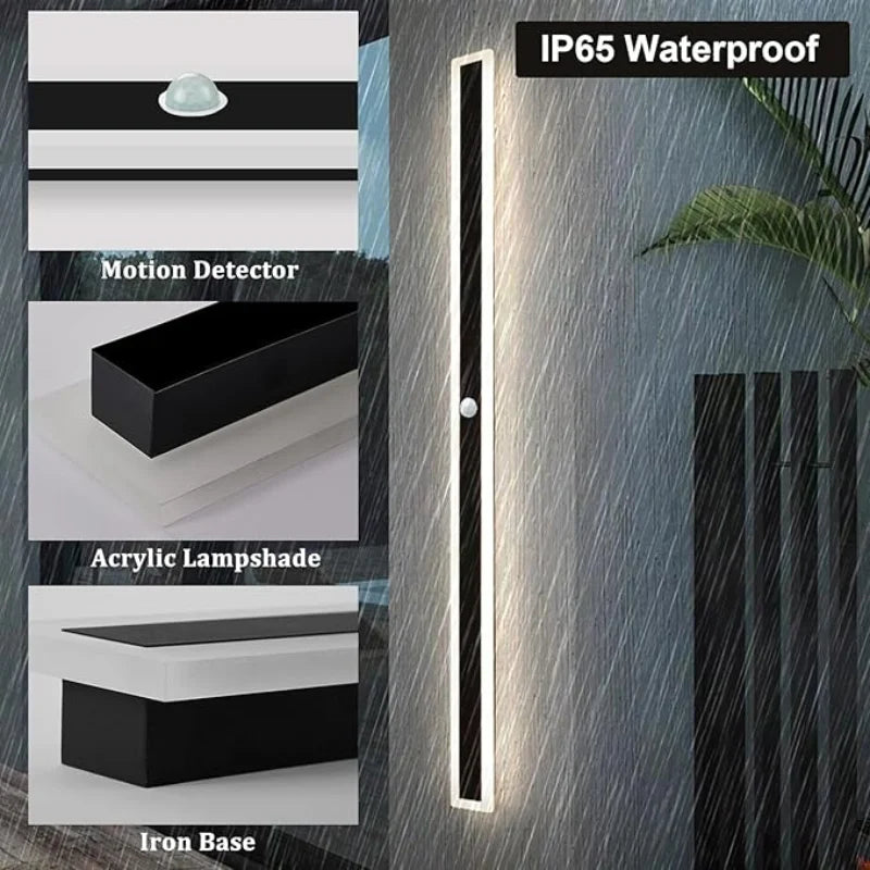 IP65 Outdoor LED Wall Light PIR Motion Sensor Dimmable Aluminum AC 85-265V Up Down