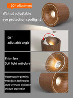Wood Grain COB LED Surface Mounted Ceiling Spotlight 7W 12W 90 Degree Adjustable Aluminum AC 85-265V Walnut Log Wood 3000K 4000K 6000K