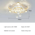 Modern Oval LED Pendant Chandelier Iron Acrylic Black Gold White Dimmable Remote AC 85-265V