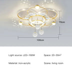 Modern Oval LED Pendant Chandelier Iron Acrylic Black Gold White Dimmable Remote AC 85-265V