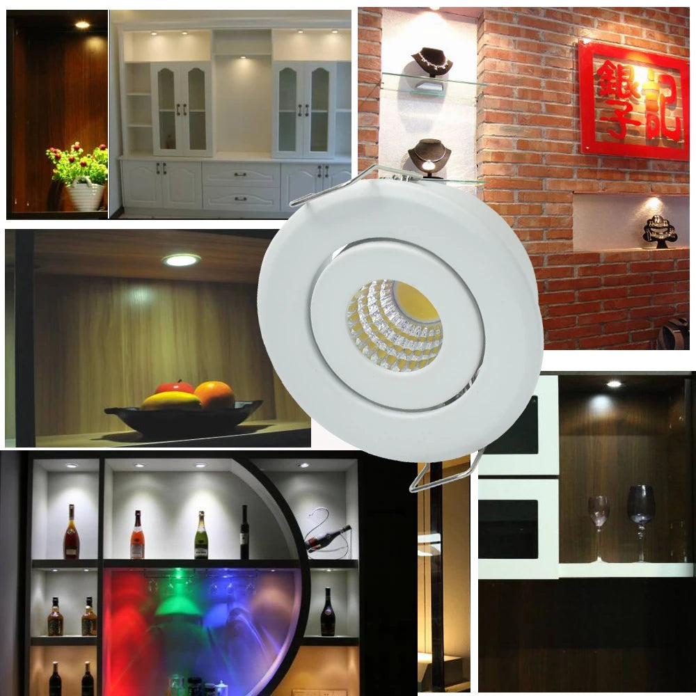 Mini LED Recessed Spot Downlight 1W 3W COB Dimmable Cabinet Hallway Stair Lighting