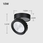 Foldable COB LED Surface Mounted Spotlight 7W 10W 15W Adjustable Brushed Nickel 85-265V