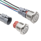 IP65 Waterproof Metal Push Button Switch 12mm 16mm 19mm 22mm 3A Copper LED Indicator 12V 24V Momentary Flat Circular Panel Mount