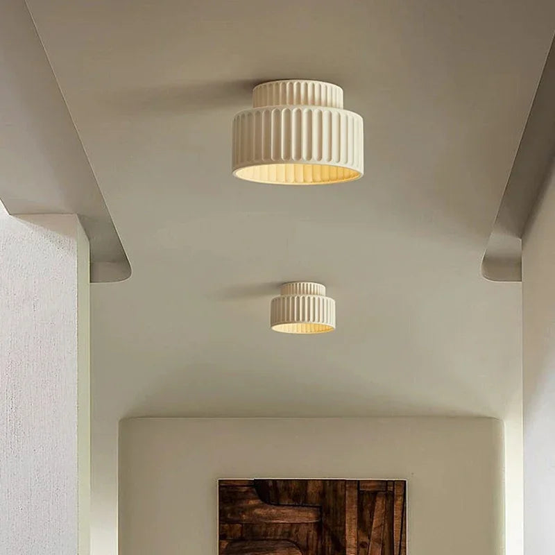 Nordic Resin LED Ceiling Light E27 Surface Mount Perforated Anti-Glare Bedroom Living Room
