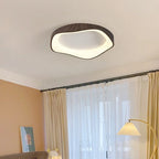 Nordic Wood Grain LED Ceiling Light Dimmable Remote Control 42cm 52cm Acrylic Iron Surface Mount AC 90-260V Bedroom Living Room
