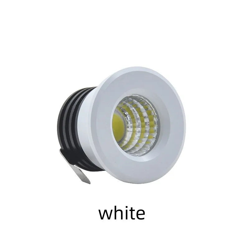 Mini Dimmable LED Recessed Downlight 3W 60-Degree IP44 D37mm 30mm Cutout 110-220V