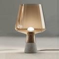 Cement Glass Table Lamp E14 D20cm H30cm Smoky Gray Amber AC 85-265V Bedside Desk Lamp