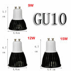 Dimmable LED Spotlight 9W 12W 15W E26 E14 GU10 MR16 B22 CRI 80+ 120° AC 85-265V