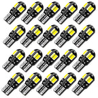 T10 W5W 194 LED Bulb Canbus 8-SMD5730 600lm 2W 360° DC 12V White Amber Blue Red 10-20 Pack