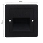 3W IP65 LED Recessed Stair Step Light AC 100-240V Sand White Black Gray 50,000hr Wall Lamp