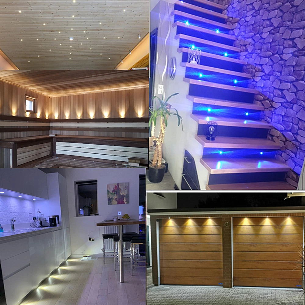 1W DC 12V Mini LED Recessed Spotlight Kit Remote Control Driver AC 100-265V D20mm 15mm Cutout