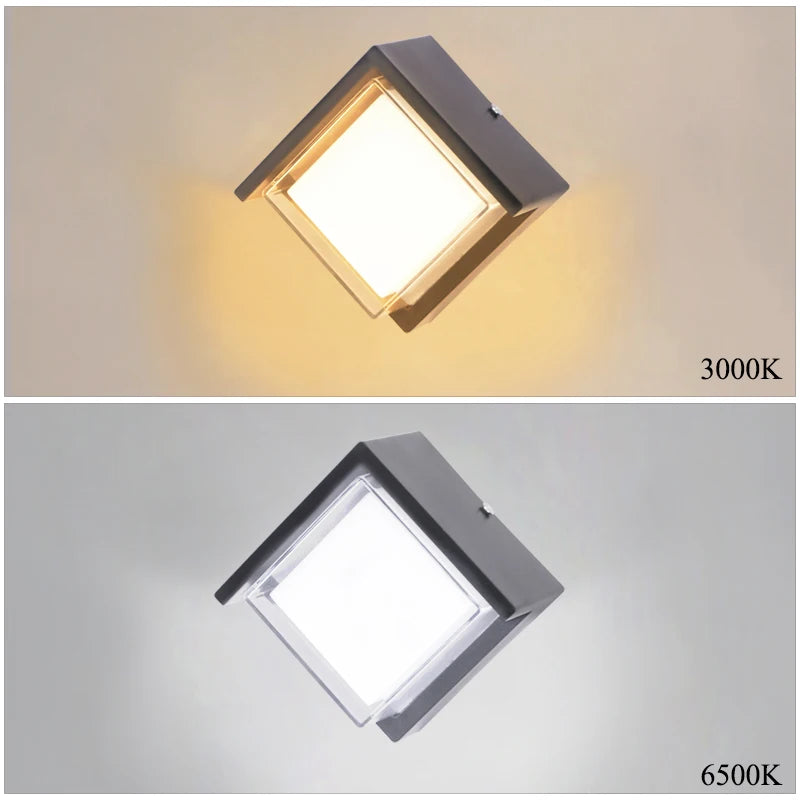 IP65 LED Outdoor Wall Lamp 5W 6W AC 85-265V 5.78 x 3.93 x 3.14 inch ABS Moisture Resistant Contemporary Porch Balcony Garden Black