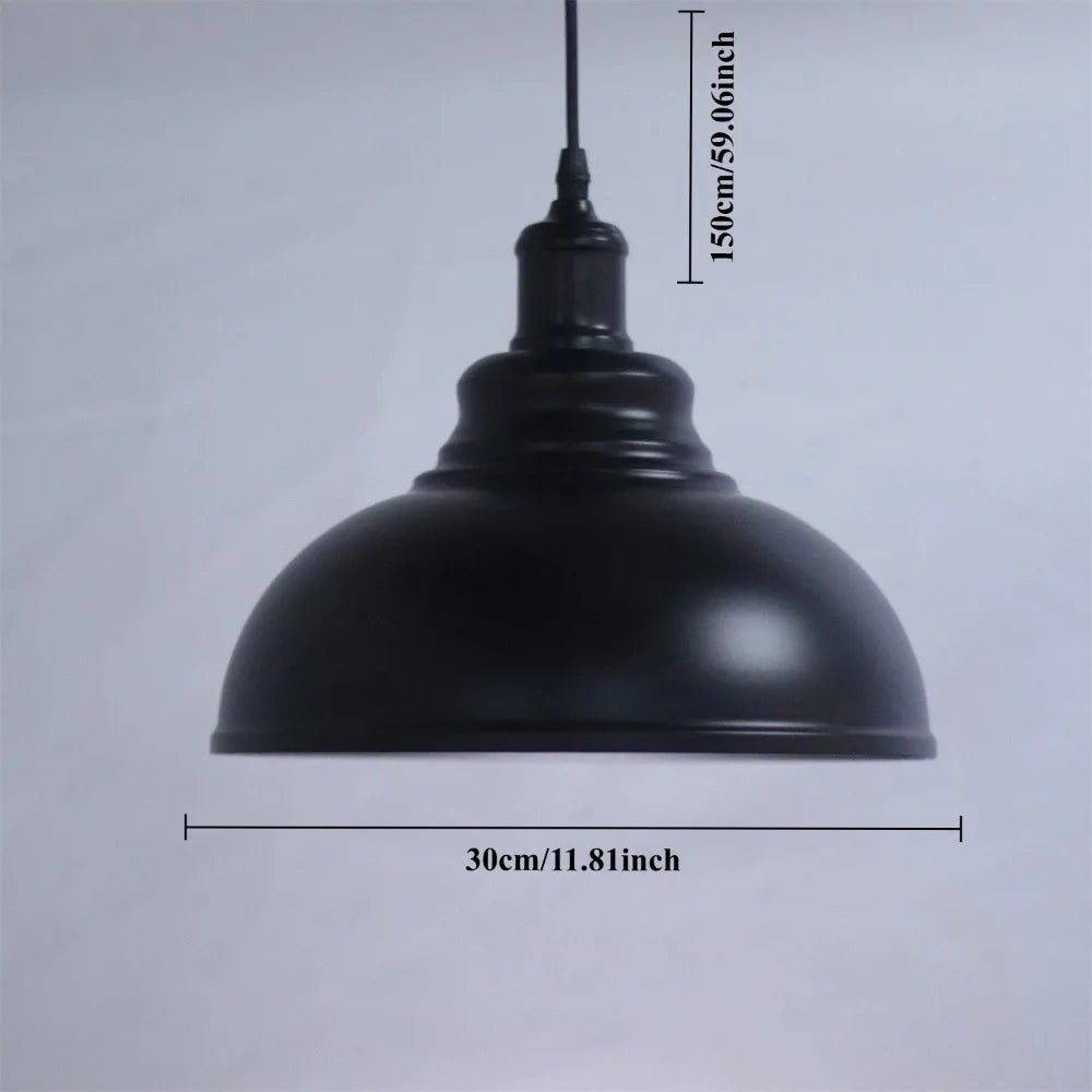 Vintage Industrial Iron Pendant Chandelier E26 Single Head Semi Flush Mount Touch Switch AC 90-260V Kitchen Dining Room Bar