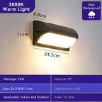 Modern Outdoor LED Wall Light Waterproof Black PC Acrylic Porch Garden AC110-220V
