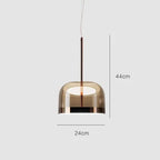 Modern Glass Pendant Light Smoky Gray Gold Knob Dimmable AC 90-260V Dining Room Bedroom