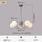 Mid-Century Bauhaus Chandelier E27 Iron Stained Glass Pendant 90-260V Living Room Dining