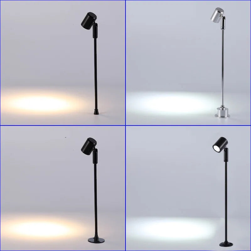 3W Surface-Mounted LED Showcase Spotlight Adjustable AC 110-240V Jewelry Display Aluminum