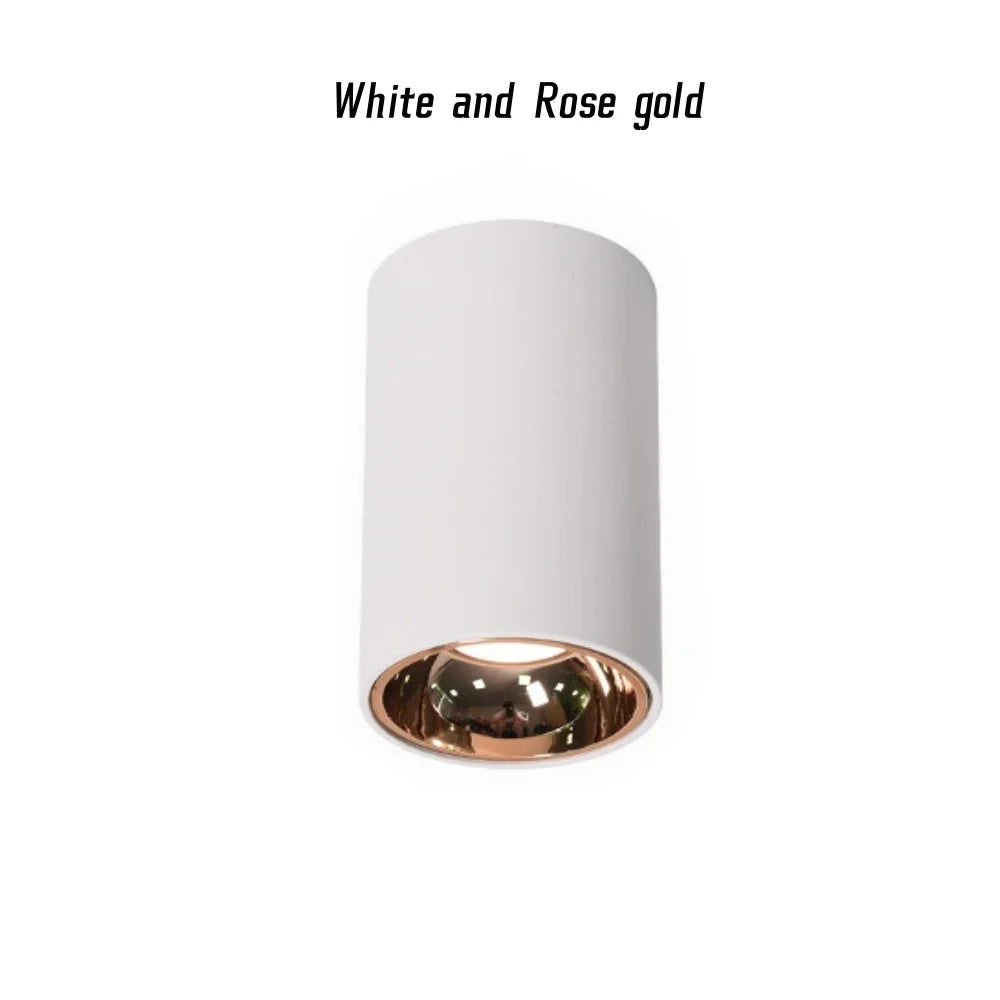 Dimmable COB LED Cylinder Ceiling Downlight 5W 7W 12W 15W 18W 20W 24W Die Cast Aluminum CRI 92 15 30 or 45 Degree Knob Switch AC 85-265V
