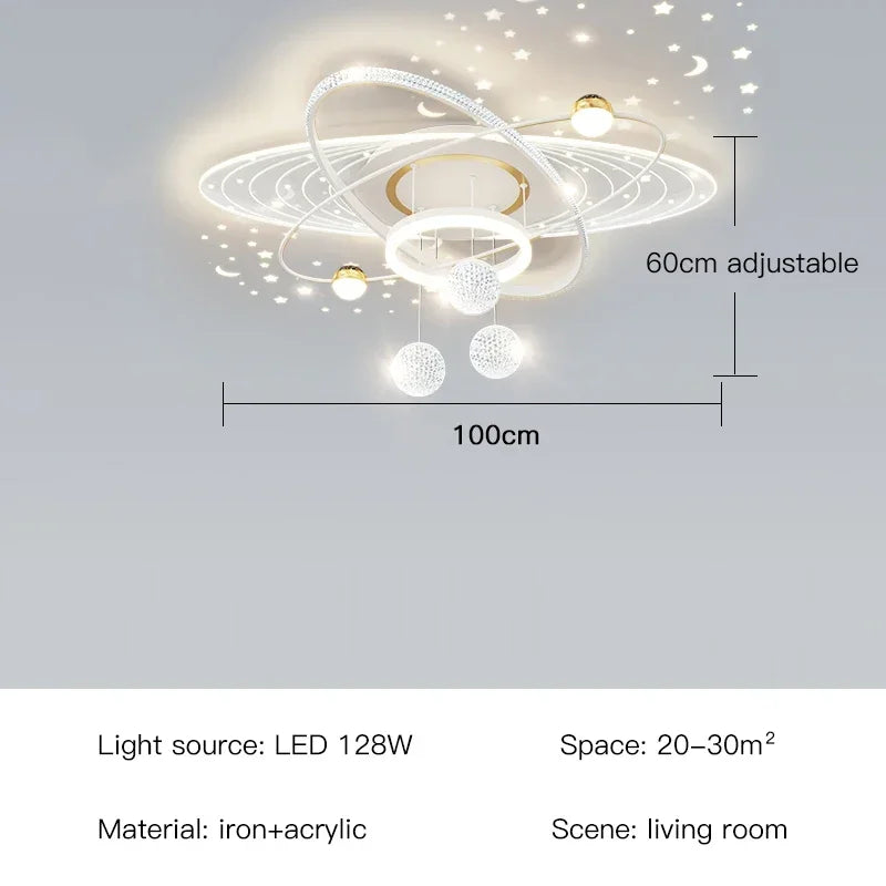 Modern Oval LED Pendant Chandelier Iron Acrylic Black Gold White Dimmable Remote AC 85-265V