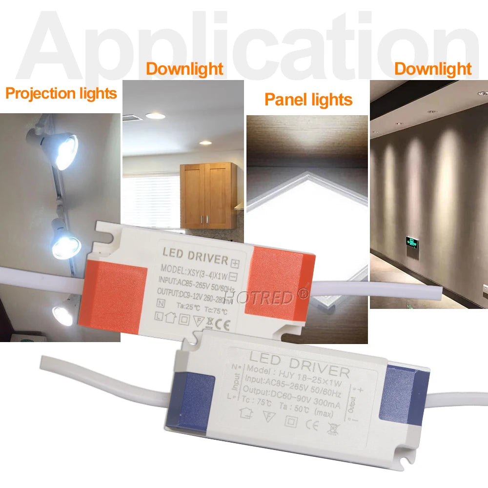 Isolated Constant Current LED Driver 1W-36W 260-300mA AC 85-265V Overvoltage Short Circuit Protection