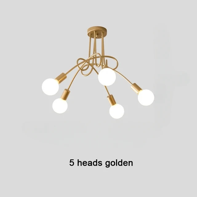 Modern Minimalist Branch Chandelier E26 E27 Iron AC 110-240V Hotel Restaurant Living Room
