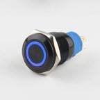 IP65 Waterproof Illuminated Metal Push Button Switch 16mm 19mm 22mm 3A Momentary or Latching LED 3-220V Black Aluminum Alloy 1NO1NC