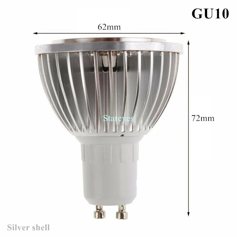 PAR20 COB LED Spotlight 3W 5W 7W E27 GU10 B22 E14 CRI 72+ 120° AC 85-265V Black Silver