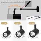 Telescopic Adjustable Arm COB LED Wall Spotlight 7W 12W 20W 30W Black White AC 90-260V