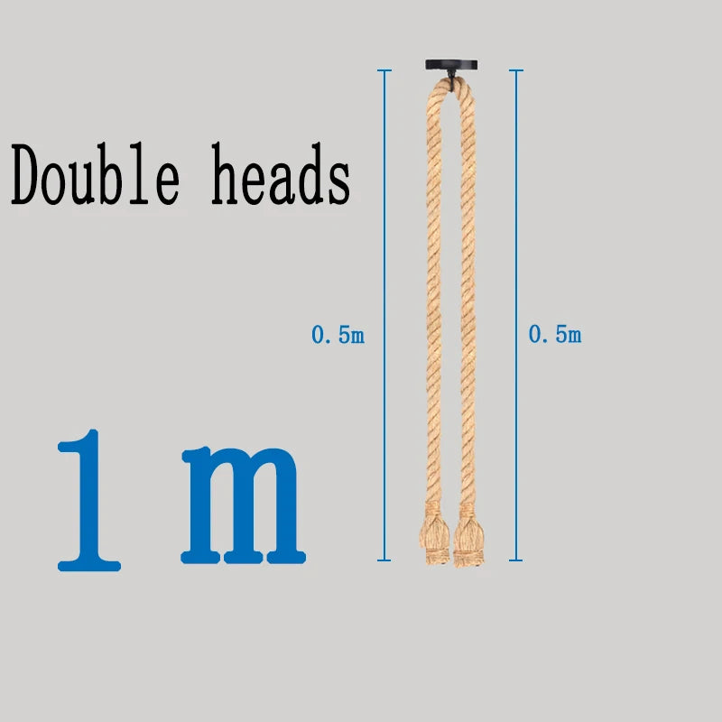 Vintage Hand Knitted Hemp Rope Pendant Light E26 Single and Double Head Cord Pendant AC 90-260V Bedroom Cafe Bar