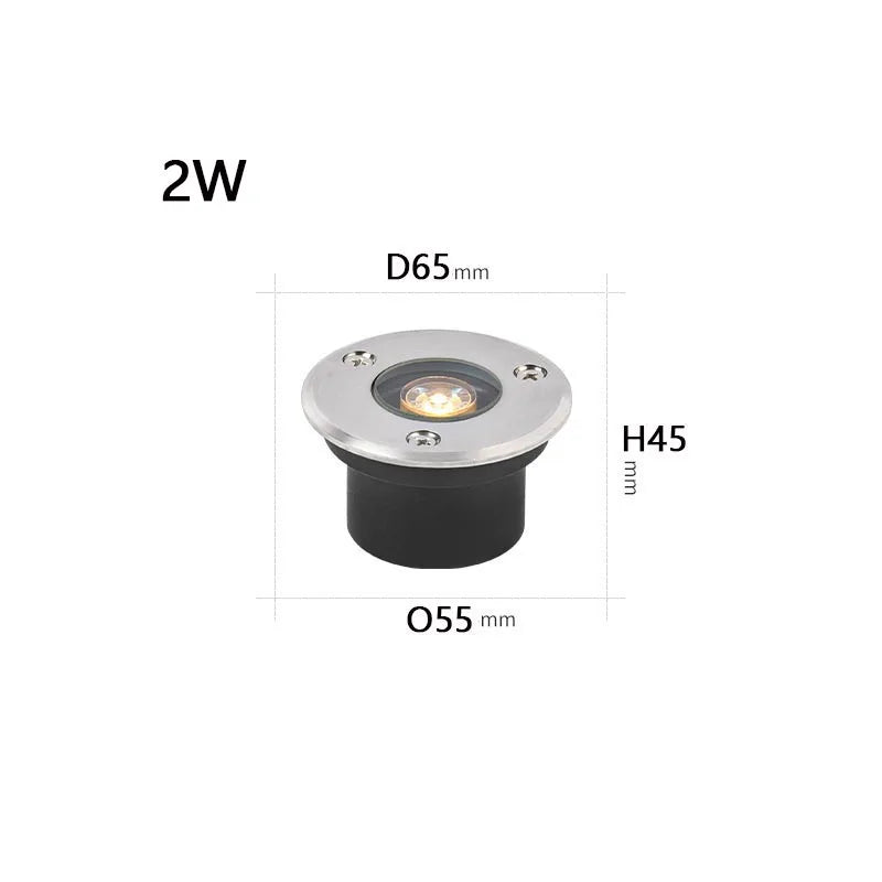 IP67 LED Underground Ground Light 2W 6W 10W 12W 18W SMD 3030 Stainless Steel Die Cast Aluminum 30 Degree AC 85-265V or DC 12-24V Warm White Cool White