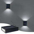 Solar Up Down Wall Washer Light IP65 Waterproof Outdoor Garden Porch Yard Lamp