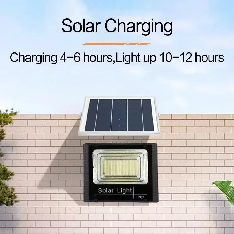 30W Solar LED Flood Light IP67 Remote Control 1000mAh Adjustable Angle Outdoor Street Villa