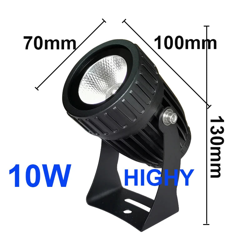IP65 COB LED Flood Light 15W 20W 30W 40W CRI 92 Brushed Aluminum AC 85-260V or DC 24V Warm White Cool White Outdoor Landscape Spotlight