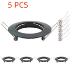 5-Pack GU10 MR16 GU5.3 Recessed Downlight Frame 80mm 60mm Cutout Spring Clips 4 Colors