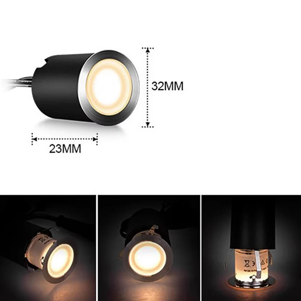 Solar LED Deck Recessed Ground Light IP67 Warm White Neutral White ABS Stainless Steel PC Built-in 2200mAh Battery 6 Pack 8 Pack